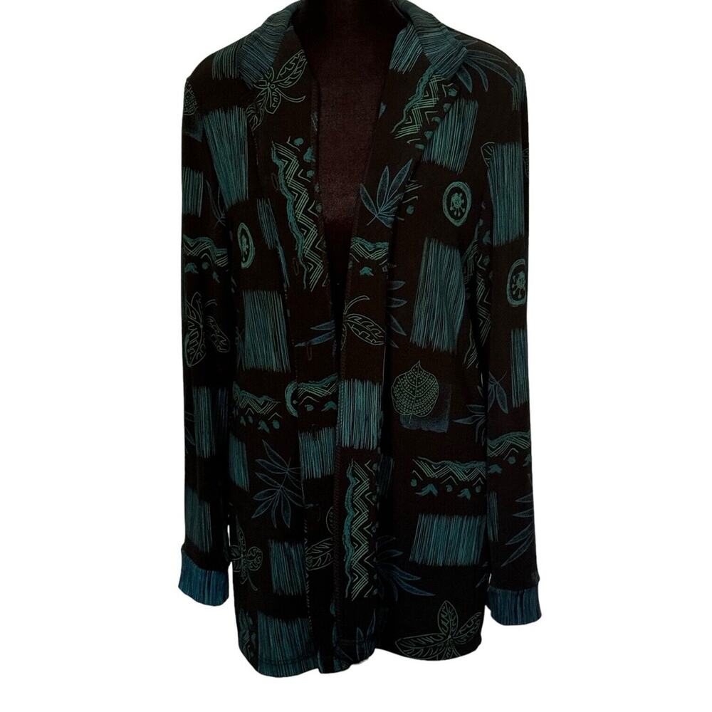 Coldwater Creek Medium Design Jacket Blazerâ RN# 98516 Shoulder Pads Stretchy